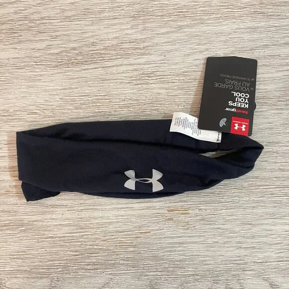 New Under Armour Headband Black Lightweight NWT - Picture 3 of 5